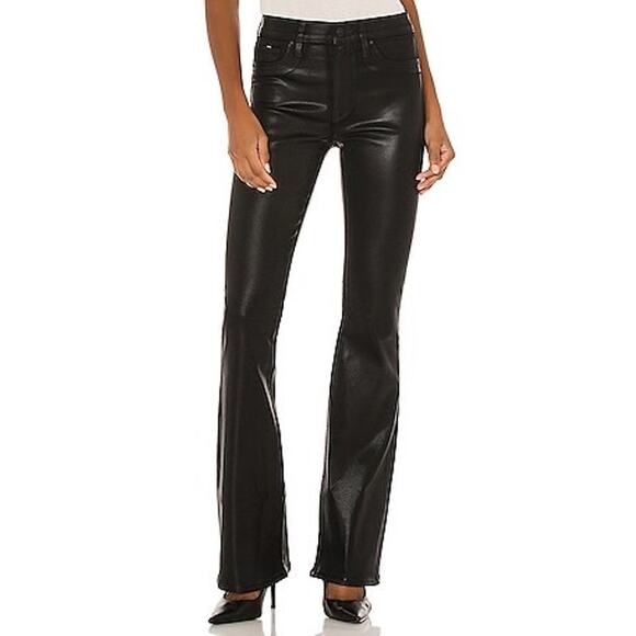 Hudson Denim - Hudson Barbara High Waist Boot Cut Black Noir Coated Jeans Size 27 US 4